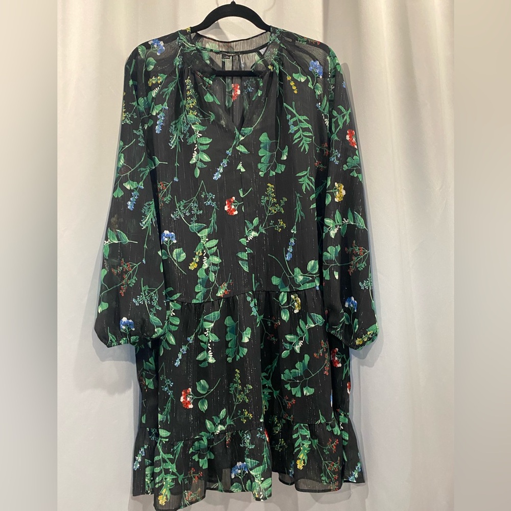 Banana Republic - Floral Black Shift Dress